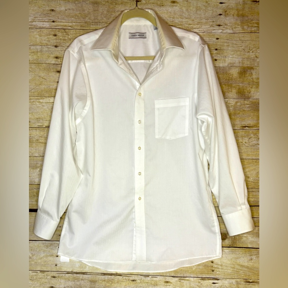 Men’s 15 1/2 32/33 White Cotton Joseph Abboud Dress Shirt